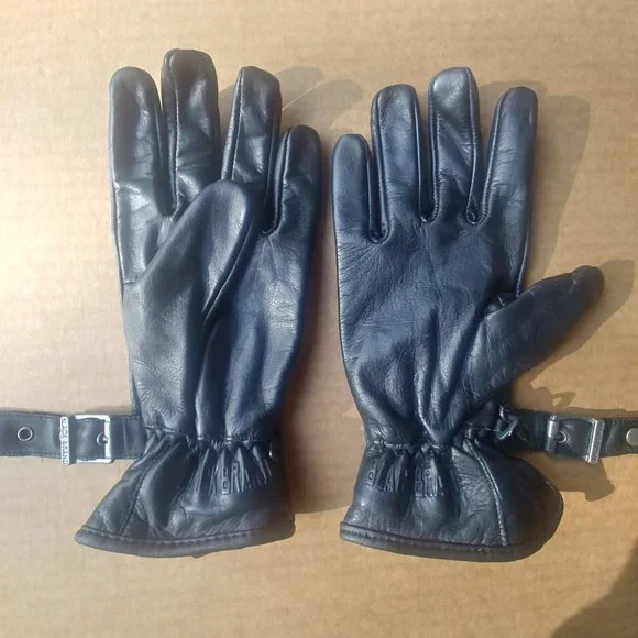 Black Brand real leather gloves Women's Large - Picture 4 of 6